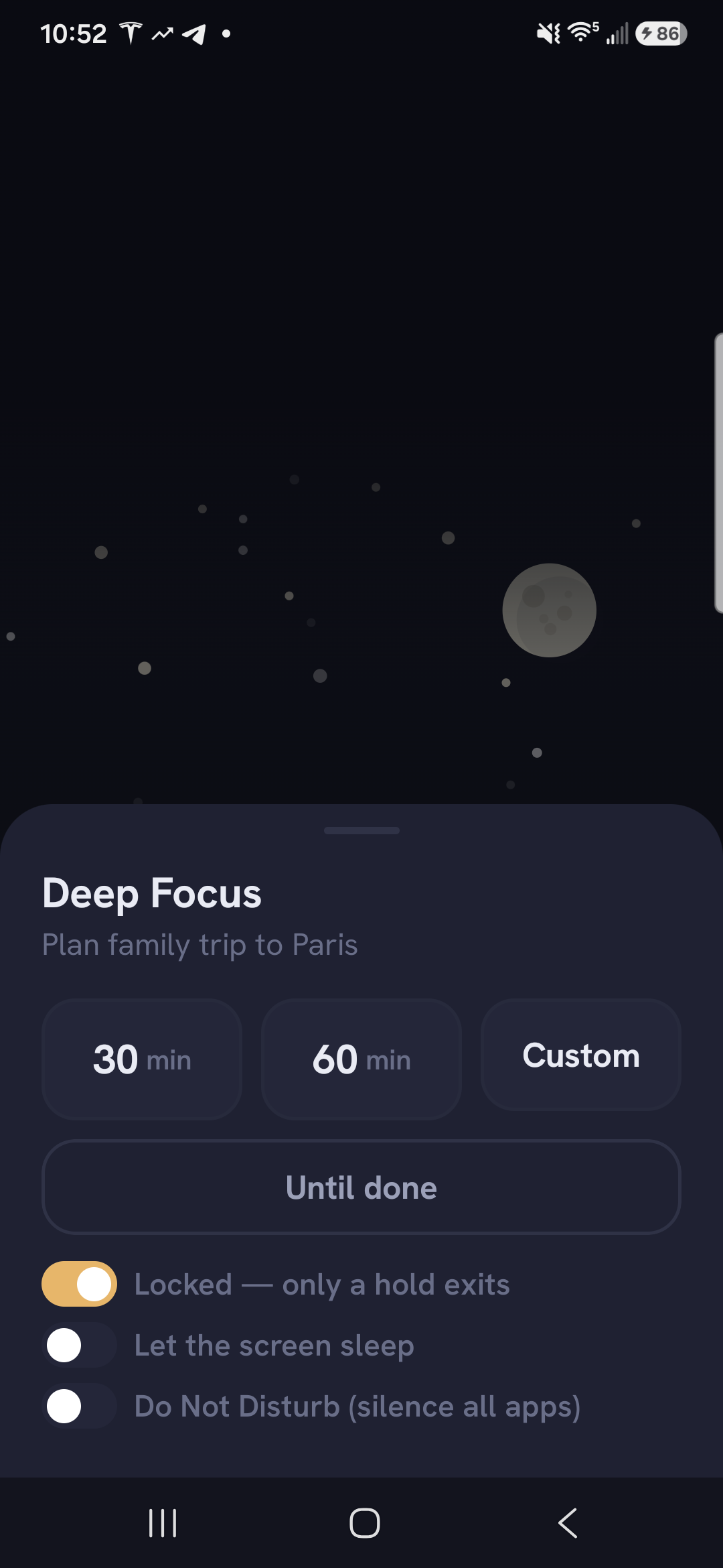 A distraction-free Deep Focus session